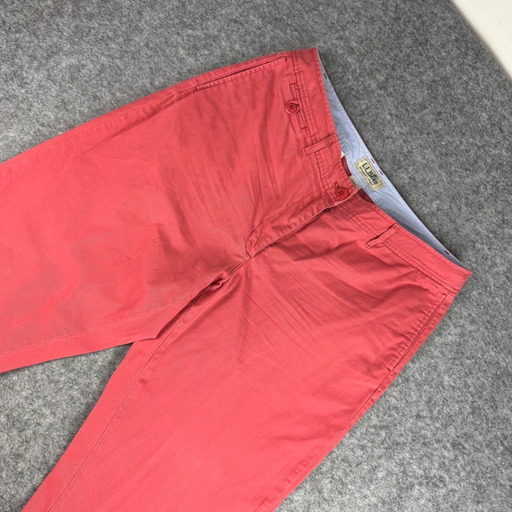 LL Bean Womens Favorite Fit Straight Leg‎ Chino Pants Coral Pink Size 16T 275337